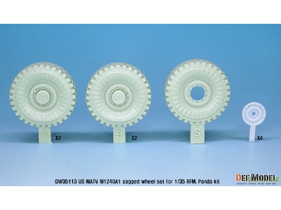 Us M1240a1 M-atv Sagged Wheel Set ( For Rfm 1/35) - zdjęcie 3