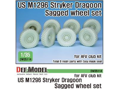 Us M1296 Stryker Dragoon Sagged Wheel Set ( For Afv Club 1/35) - zdjęcie 1