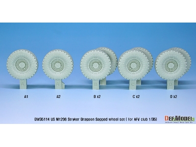 Us M1296 Stryker Dragoon Sagged Wheel Set ( For Afv Club 1/35) - zdjęcie 3