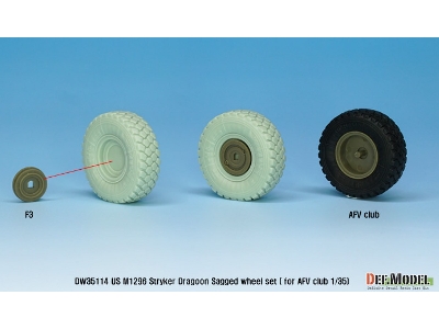 Us M1296 Stryker Dragoon Sagged Wheel Set ( For Afv Club 1/35) - zdjęcie 9