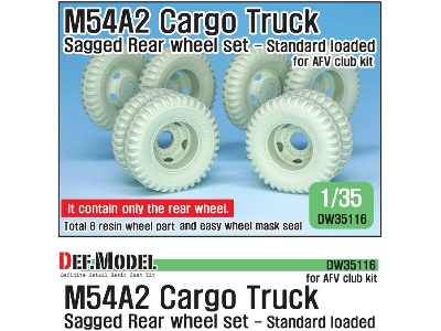 Us M54a2 Cargo Truck Sagged Rear Wheel Set- Standard Loaded ( For Afv Club 1/35) - zdjęcie 1