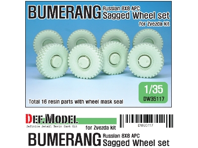 Russian Vpk-7829 Bumerang Apc Sagged Wheel Set ( For Zvezda 1/35) - zdjęcie 1