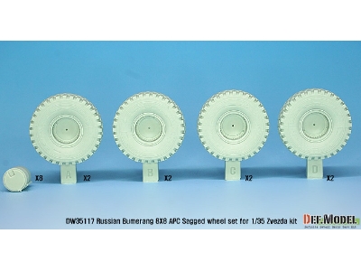 Russian Vpk-7829 Bumerang Apc Sagged Wheel Set ( For Zvezda 1/35) - zdjęcie 3