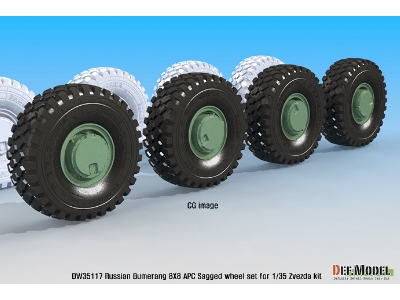 Russian Vpk-7829 Bumerang Apc Sagged Wheel Set ( For Zvezda 1/35) - zdjęcie 11