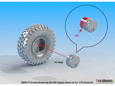 Russian Vpk-7829 Bumerang Apc Sagged Wheel Set ( For Zvezda 1/35) - zdjęcie 12