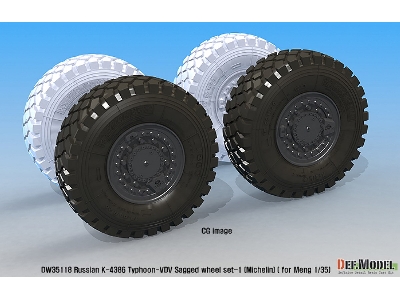 Russian K-4386 Typhoon-vdv Sagged Wheel Set 1- Michelin ( For Meng 1/35) - zdjęcie 9