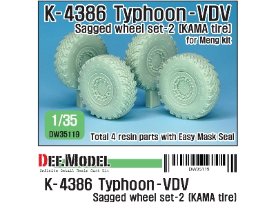 Russian K-4386 Typhoon-vdv Sagged Wheel Set 2- Kama ( For Meng 1/35) - zdjęcie 1