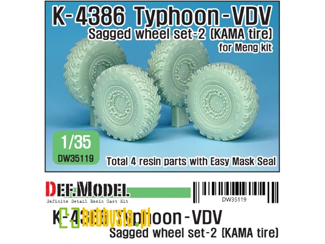 Russian K-4386 Typhoon-vdv Sagged Wheel Set 2- Kama ( For Meng 1/35) - zdjęcie 1 Russian K-4386 Typhoon-vdv Sagged Wheel Set 2- Kama ( For Meng 1/35) - zdjęcie 1