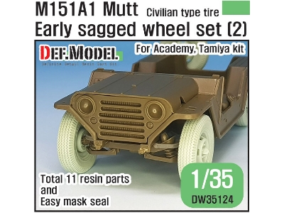 Us M151a1 Early Sagged Wheel Set ( 2)- Civilian Tire - zdjęcie 1