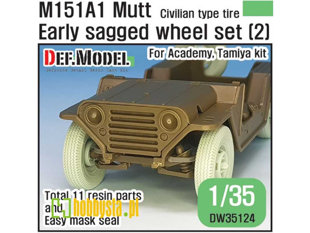 Us M151a1 Early Sagged Wheel Set ( 2)- Civilian Tire - zdjęcie 1 Us M151a1 Early Sagged Wheel Set ( 2)- Civilian Tire - zdjęcie 1