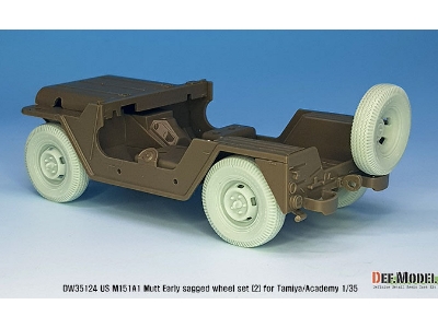 Us M151a1 Early Sagged Wheel Set ( 2)- Civilian Tire - zdjęcie 8