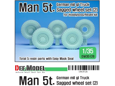 German Man 5t. Mil Gl Truck Sagged Wheel Set 2 Continetal Hcs - zdjęcie 1