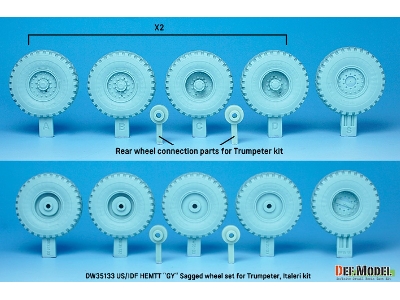 Us, Idf M977 Hemtt Truck Goodyear Sagged Wheel Set - zdjęcie 3