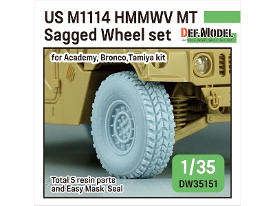 Us M1025/M1114 Hmmwv Mt Sagged Wheel Set (For Tamiya, Academy, Bronco Kit) - zdjęcie 1