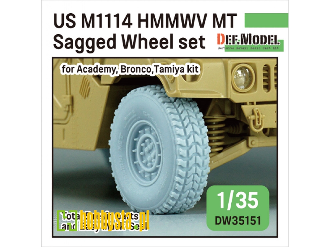 Us M1025/M1114 Hmmwv Mt Sagged Wheel Set (For Tamiya, Academy, Bronco Kit) - zdjęcie 1
