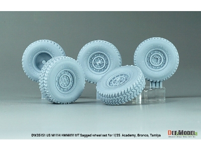 Us M1025/M1114 Hmmwv Mt Sagged Wheel Set (For Tamiya, Academy, Bronco Kit) - zdjęcie 2