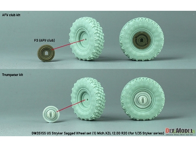 Us M1126 Stryker Xml Sagged Wheel Set 1 For Stryker Series - Retool Dw35010a - zdjęcie 5