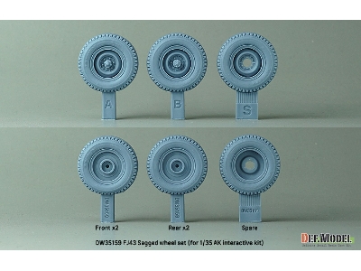 Fj43 Suv - Sagged Wheel Set (For Ak Interactive) - zdjęcie 3