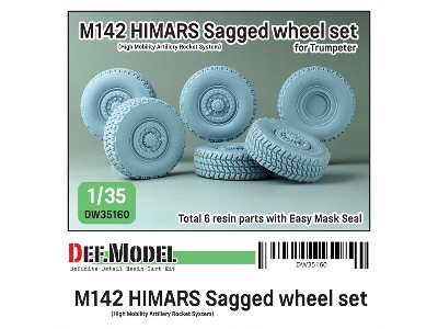 M142 Himars (High Mobility Artillery Rocket System) - Sagged Wheel Set (For Trumpeter) (Retooled Dw35112) - zdjęcie 1