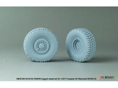 M142 Himars (High Mobility Artillery Rocket System) - Sagged Wheel Set (For Trumpeter) (Retooled Dw35112) - zdjęcie 4