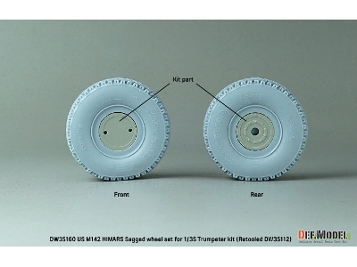 M142 Himars (High Mobility Artillery Rocket System) - Sagged Wheel Set (For Trumpeter) (Retooled Dw35112) - zdjęcie 5