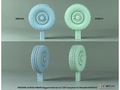 M142 Himars (High Mobility Artillery Rocket System) - Sagged Wheel Set (For Trumpeter) (Retooled Dw35112) - zdjęcie 7