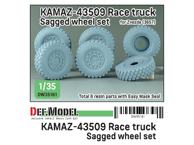 Kamaz-43509 Race Truck - Sagged Wheel Set (For Zvezda 3657) - zdjęcie 1