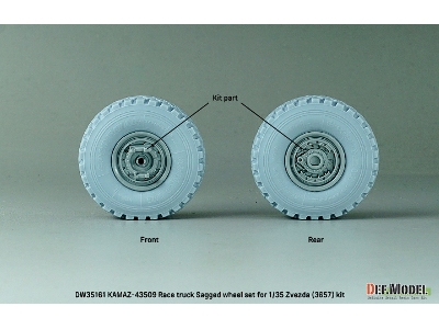 Kamaz-43509 Race Truck - Sagged Wheel Set (For Zvezda 3657) - zdjęcie 5