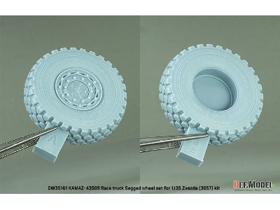 Kamaz-43509 Race Truck - Sagged Wheel Set (For Zvezda 3657) - zdjęcie 6