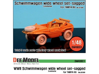Schwimmwagen Wide Tire(Continental)-sagged (For Tamiya 1/48) - zdjęcie 1