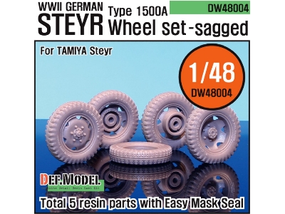 Ww2 German Styre Type 1500a Sagged Wheel Set (For Tamiya 1/48) - zdjęcie 1