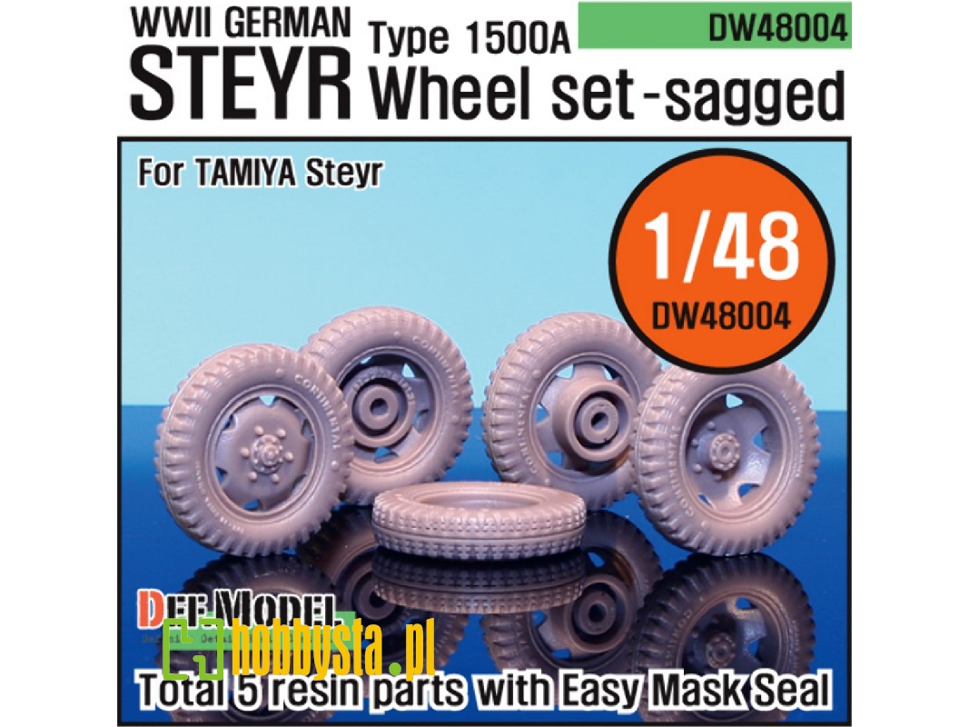 Ww2 German Styre Type 1500a Sagged Wheel Set (For Tamiya 1/48) - zdjęcie 1