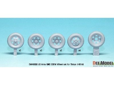 Us Army Gmc Cckw Wheel Set (For Tamiya 1/48) - zdjęcie 3