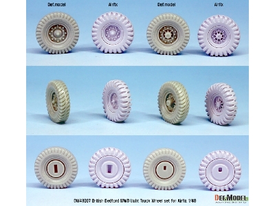 British Bedford Mwd Light Truck Wheel Set (For Airfix 1/48) - zdjęcie 3