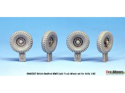British Bedford Mwd Light Truck Wheel Set (For Airfix 1/48) - zdjęcie 4