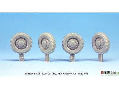 British Armored Scout Car Dingo Mk.Ii Wheel Set (For Tamiya 1/48) - zdjęcie 3