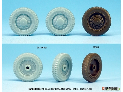 British Armored Scout Car Dingo Mk.Ii Wheel Set (For Tamiya 1/48) - zdjęcie 4