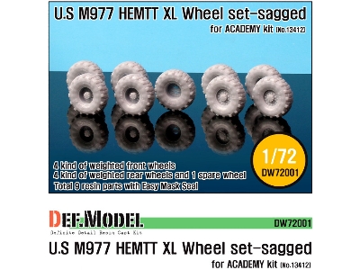 M977 Hemtt Xl Sagged Wheel Set (For Academy 1/72) - zdjęcie 1