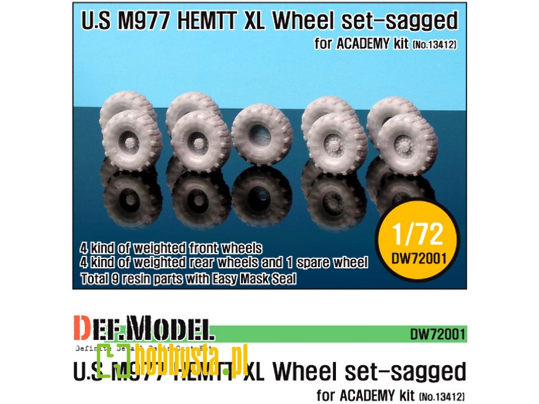 M977 Hemtt Xl Sagged Wheel Set (For Academy 1/72) - zdjęcie 1 M977 Hemtt Xl Sagged Wheel Set (For Academy 1/72) - zdjęcie 1