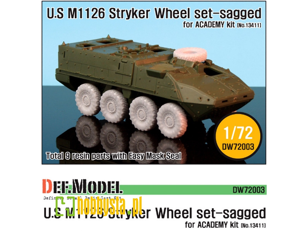 M1126 Stryker Icv Sagged Wheel Set (For Academy 1/72) - zdjęcie 1 M1126 Stryker Icv Sagged Wheel Set (For Academy 1/72) - zdjęcie 1