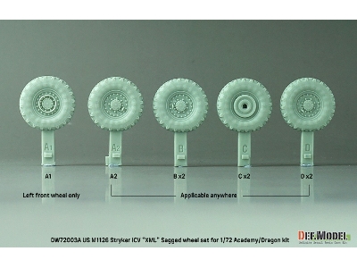 Us M1126 Stryker Icv Xml - Sagged Wheel Set (For Academy/Dragon) - zdjęcie 3