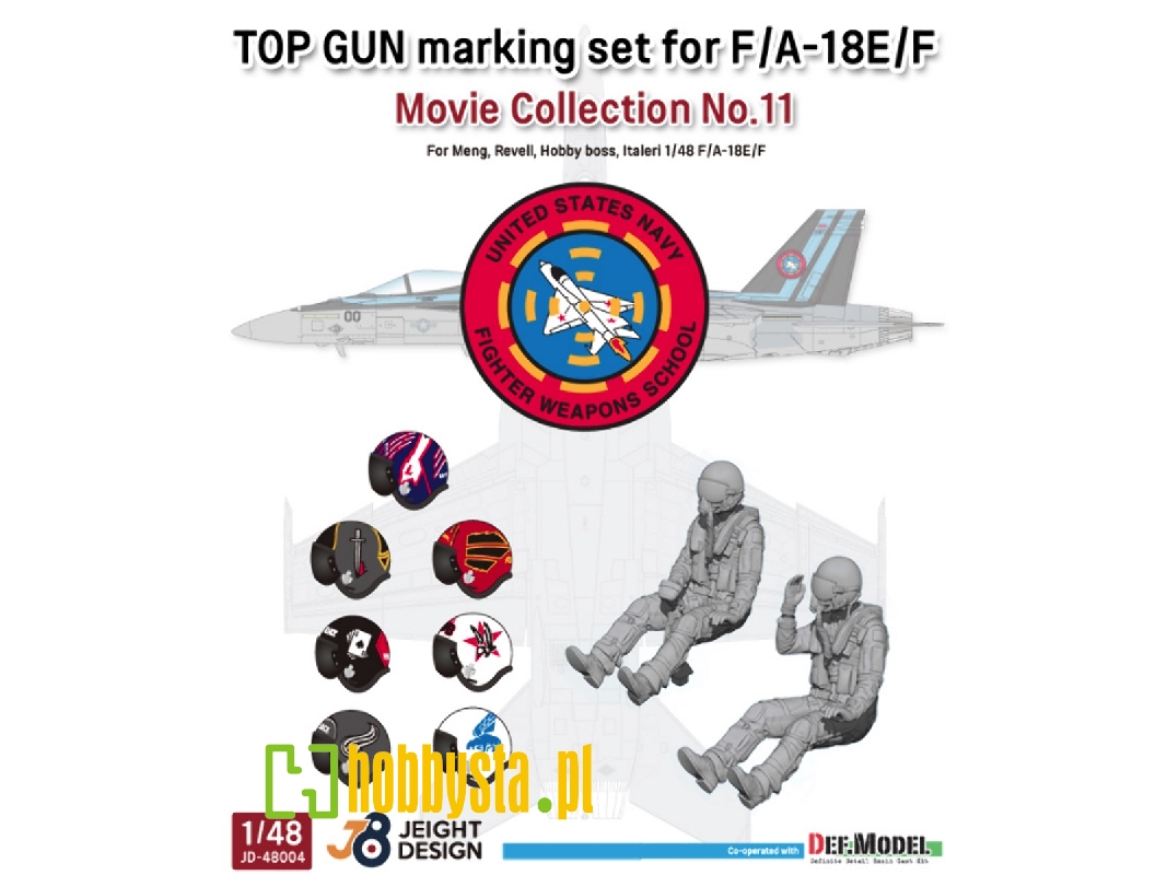 F/A-18e/F Super Hornet Decal Set - Movie Collection No.11 W/ 2 Pilot Fig.S - zdjęcie 1