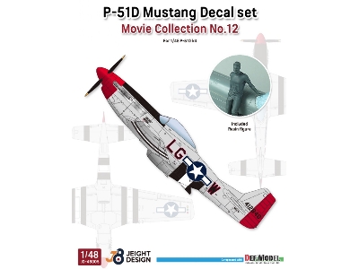 P-51d Mustang Decal / Pe Set W/ 1 Figure Movie Collection No.12 - zdjęcie 1