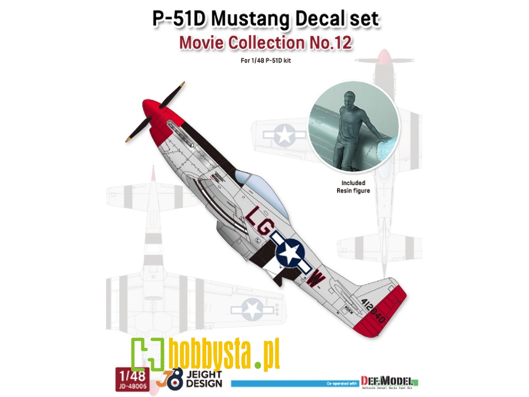 P-51d Mustang Decal / Pe Set W/ 1 Figure Movie Collection No.12 - zdjęcie 1