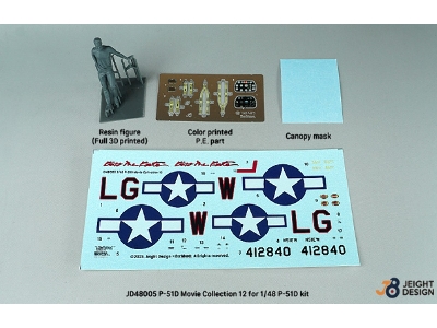 P-51d Mustang Decal / Pe Set W/ 1 Figure Movie Collection No.12 - zdjęcie 2