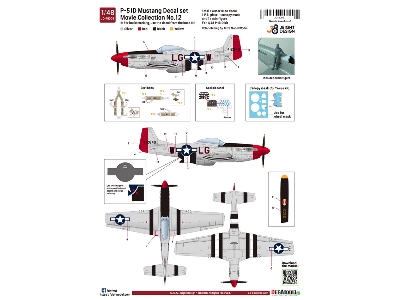 P-51d Mustang Decal / Pe Set W/ 1 Figure Movie Collection No.12 - zdjęcie 8