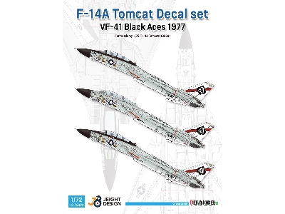 F-14a Vf-41 Black Aces 1977 Decal Set - zdjęcie 2