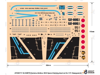 F-15j 306tfs Komatsu Airshow 2022 - Maverick Special Decal Set - zdjęcie 3