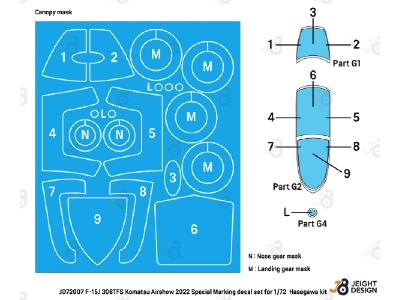 F-15j 306tfs Komatsu Airshow 2022 - Maverick Special Decal Set - zdjęcie 4