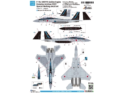 F-15j 306tfs Komatsu Airshow 2022 - Maverick Special Decal Set - zdjęcie 16